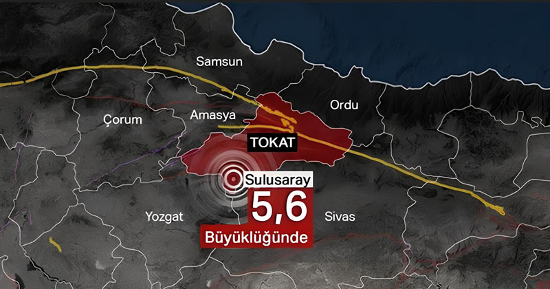Tokat'ta 5,6 büyüklüğünde deprem: Samsun'da da hissedildi